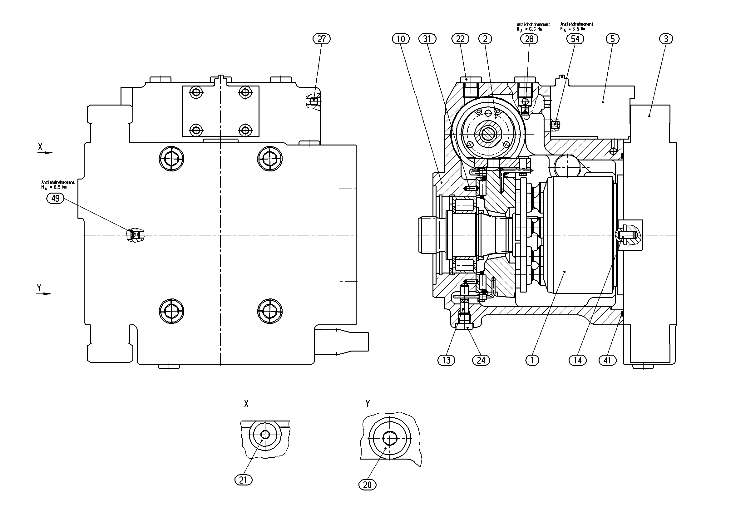 A10VG45EZ1DM1/10R-XXC15N003EH-S — Rysunek
