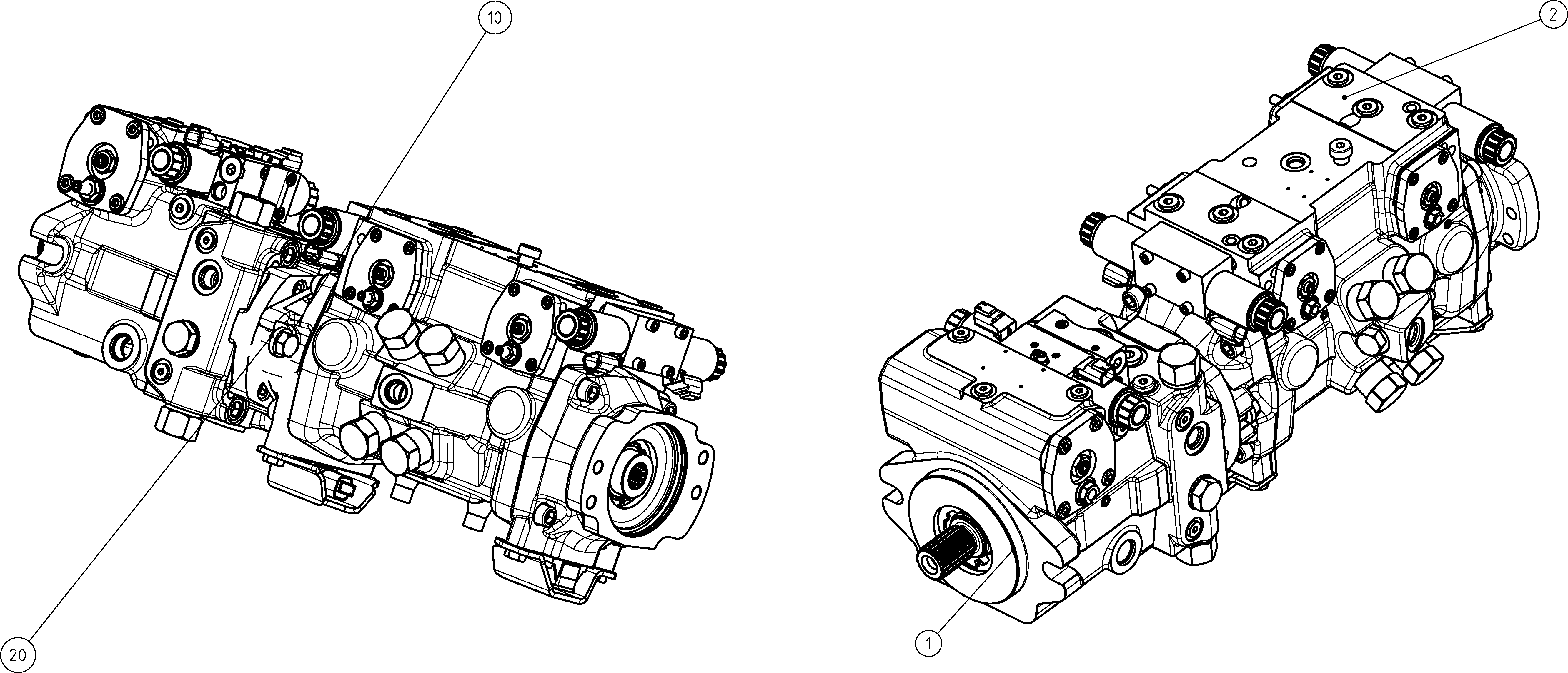 AA10VG63EP3/10R + A22VG045ET1/40BR — Rysunek