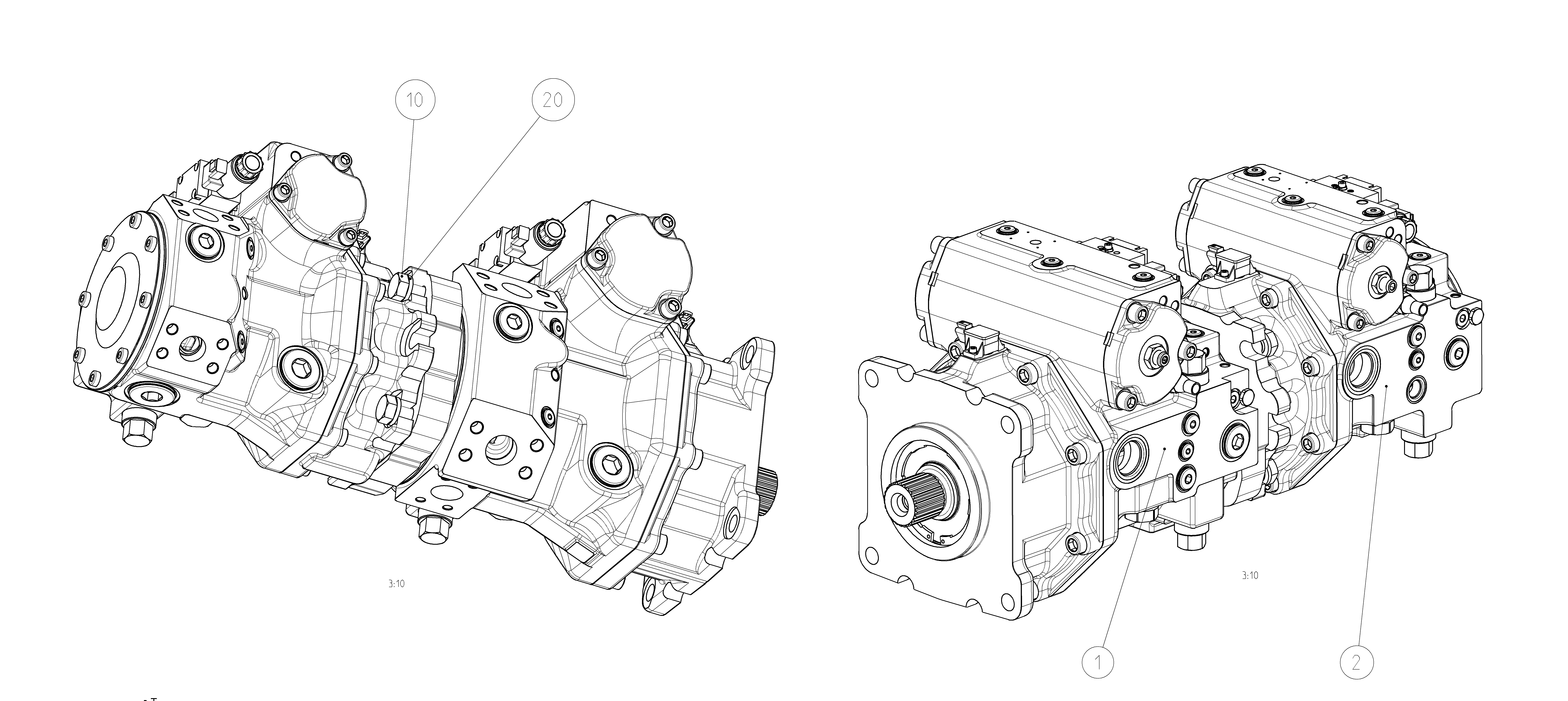 A4VG280EP2DPR00/40R+A4VG175EP2DPR00/40R — Rysunek