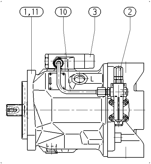 A A10V O 71 DFLR/31R-PSC62N00 -SO128 — Rysunek