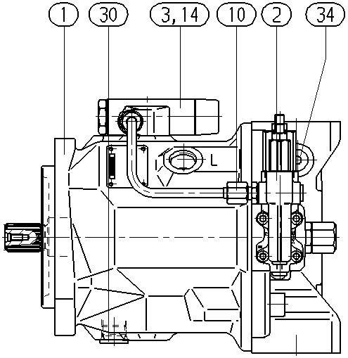 A A10V O 71LA7D /32R-VUC12N00 -SO239 — Rysunek