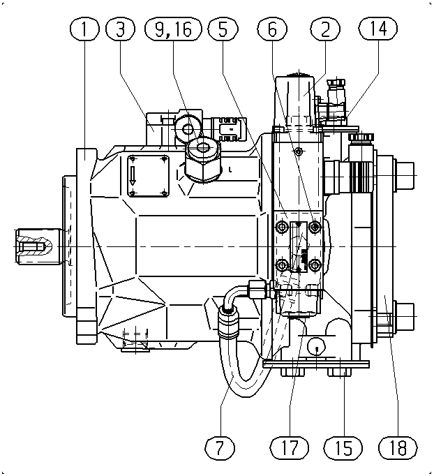 A A10V O 45 FE1 /31R-PSC12K04 -SO479 — Rysunek