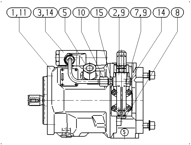 A A10V O 28 DFLR/31R-PSC12K01 -SO696 — Rysunek