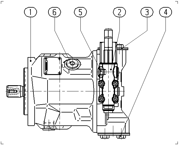 A A10V O 45 DFR /31R-VSC62N00 -S2832 — Rysunek