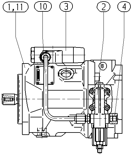 A A10V O 28 DFLR/31R-VSC62K01 -SO708 — Rysunek