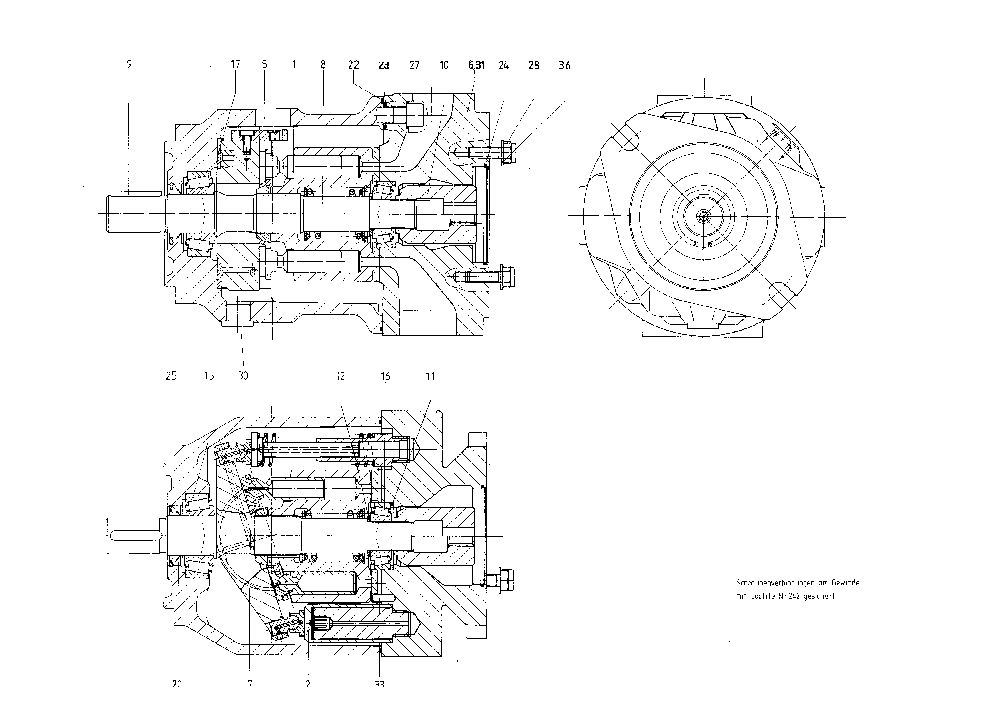 G A10VSO 71 OV /31R-PPA12K51 LR -SO136 — Rysunek