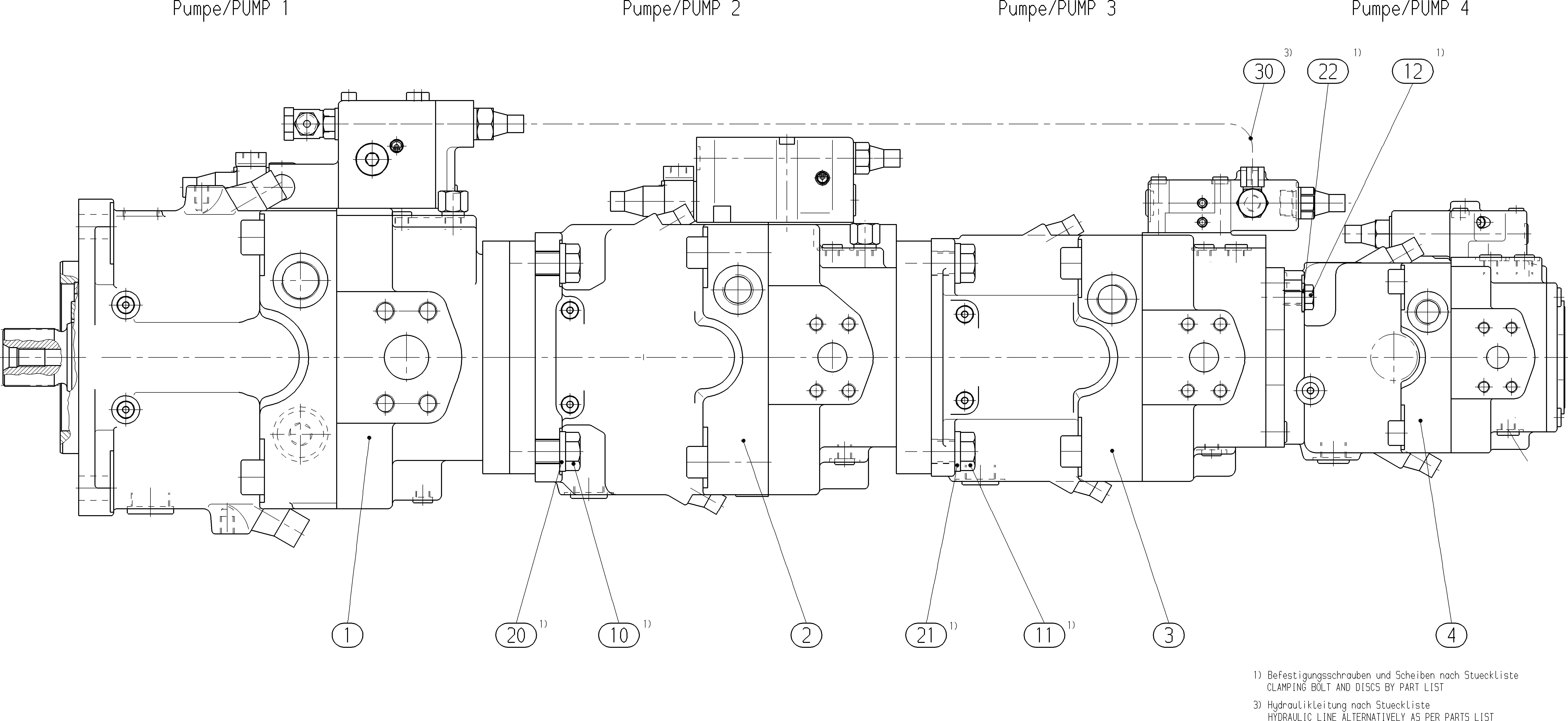 A11VO190/10+A11VO130/10+A11VO95+A11VO40 — Rysunek