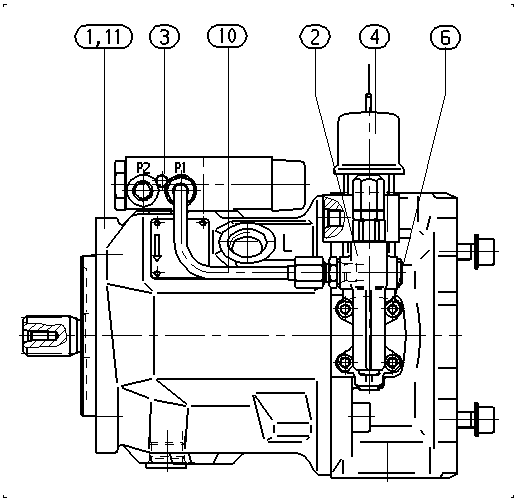 A A10V O 45 DFSR/31R-VSC62K01 -SO826 — Rysunek