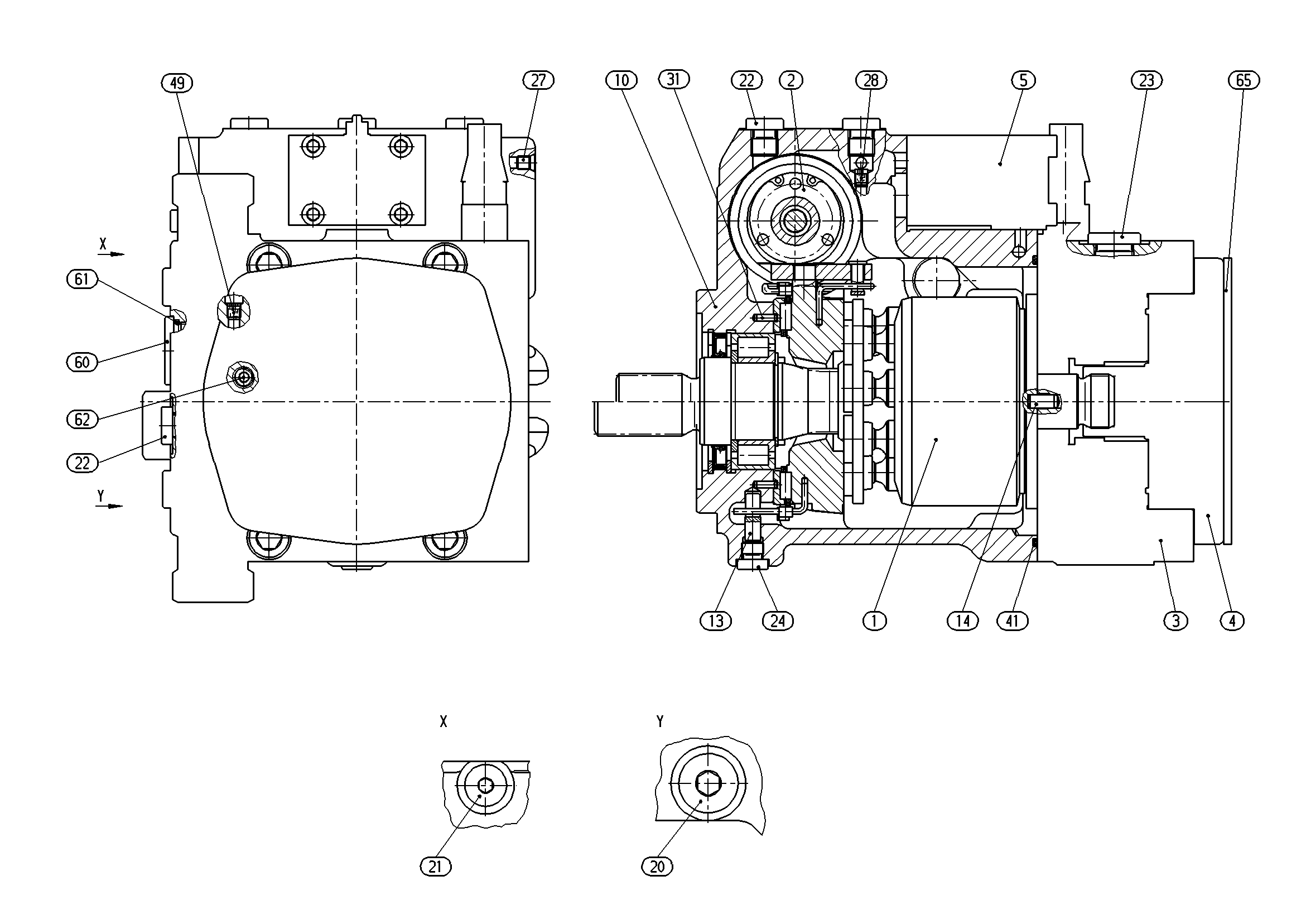 A10VG45EP2D1/10L-NSC10F026SH-S — Rysunek