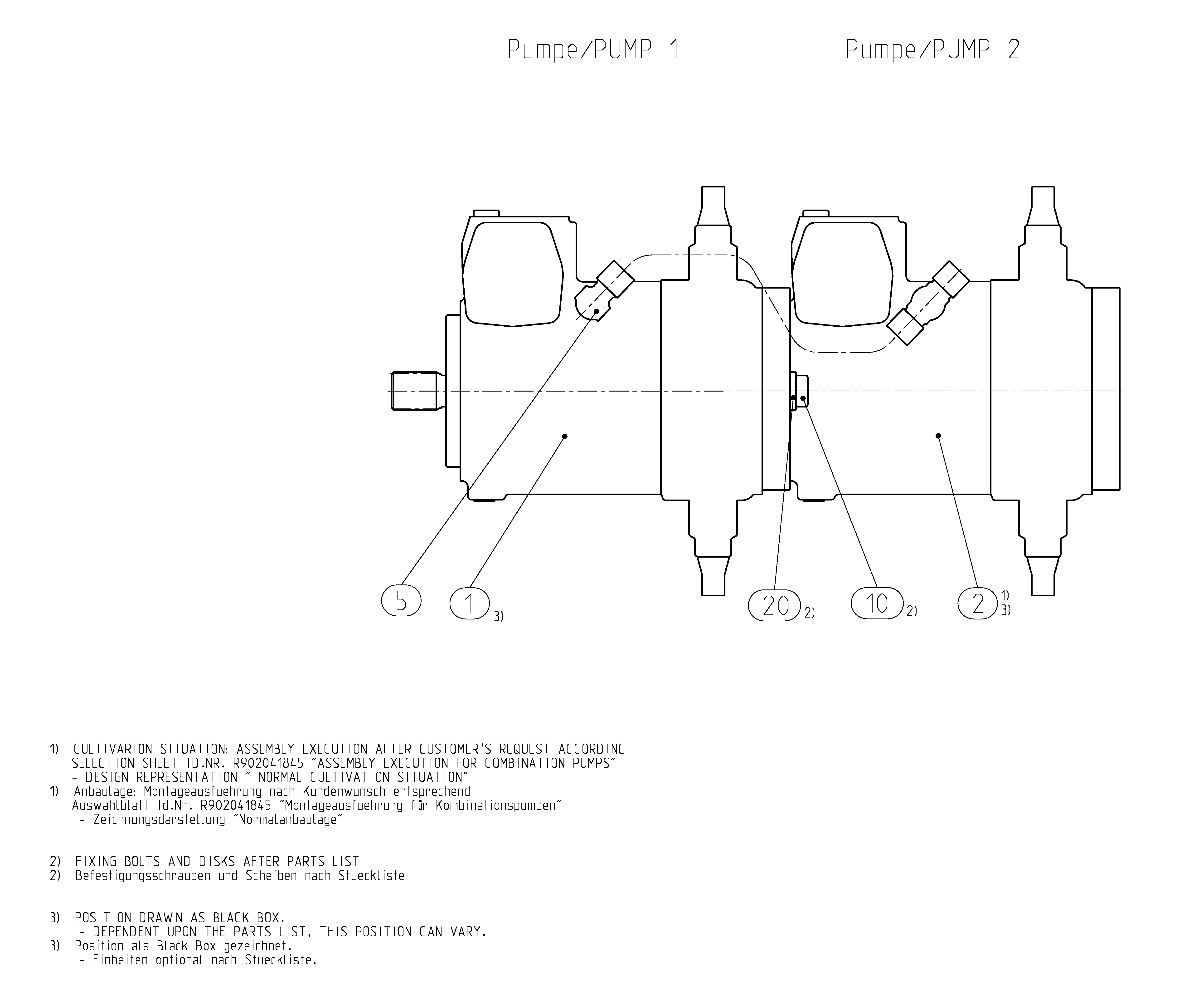 A10VG45HD3/10+A10VG45HD3/10 — Rysunek