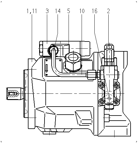 A A10V O 45 DFLR/31R-PSC12N00 -SO593 — Rysunek
