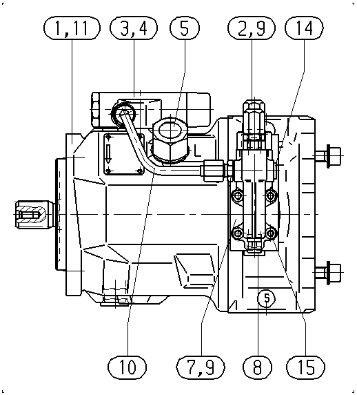 A A10V O 45 DFLR/31R-PSC12K01 -SO813 — Rysunek
