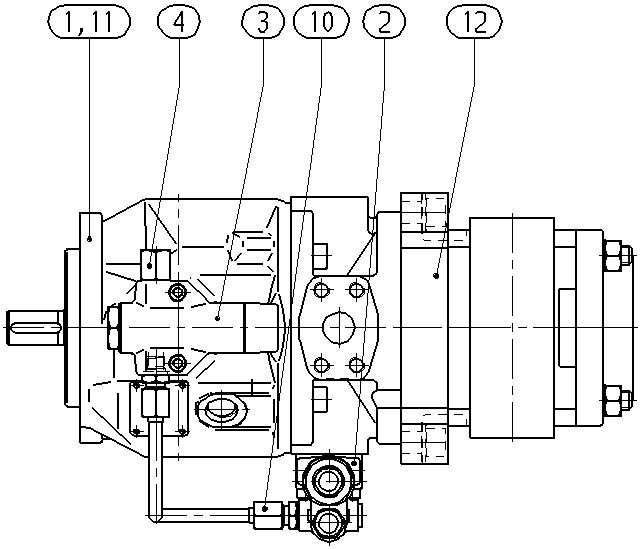 AA10VSO28DFLR1/31R-VPA12X40-SO385 — Rysunek
