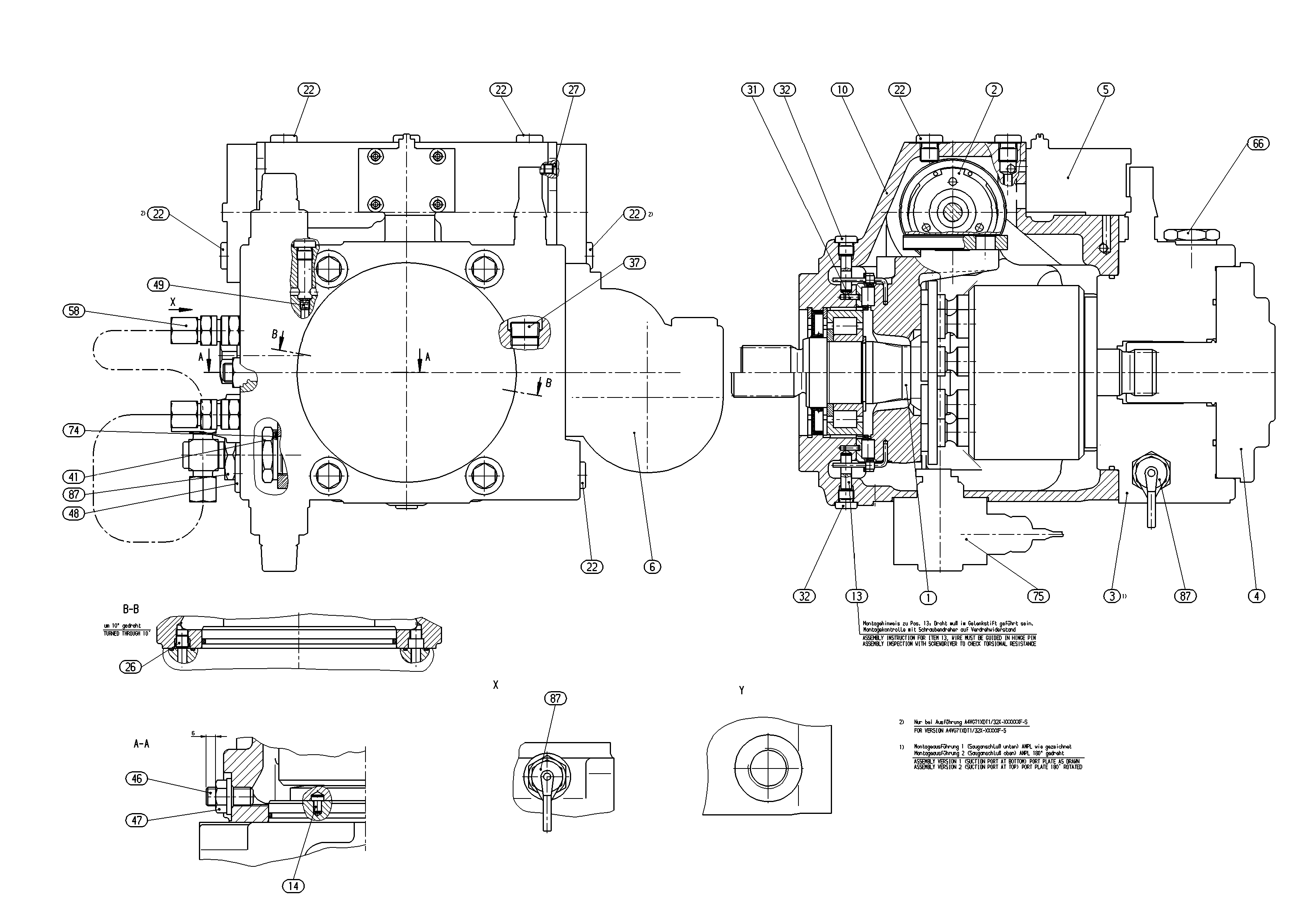 A4VG71EP2DM1/32R-NZF02F001MH-S — Rysunek