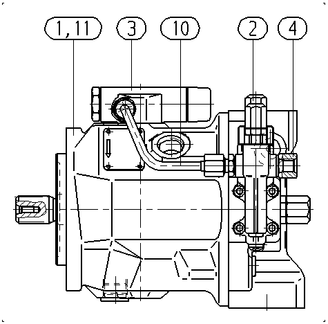 A A10V O 71 DFLR/31R-PSC62N00 -SO239 — Rysunek