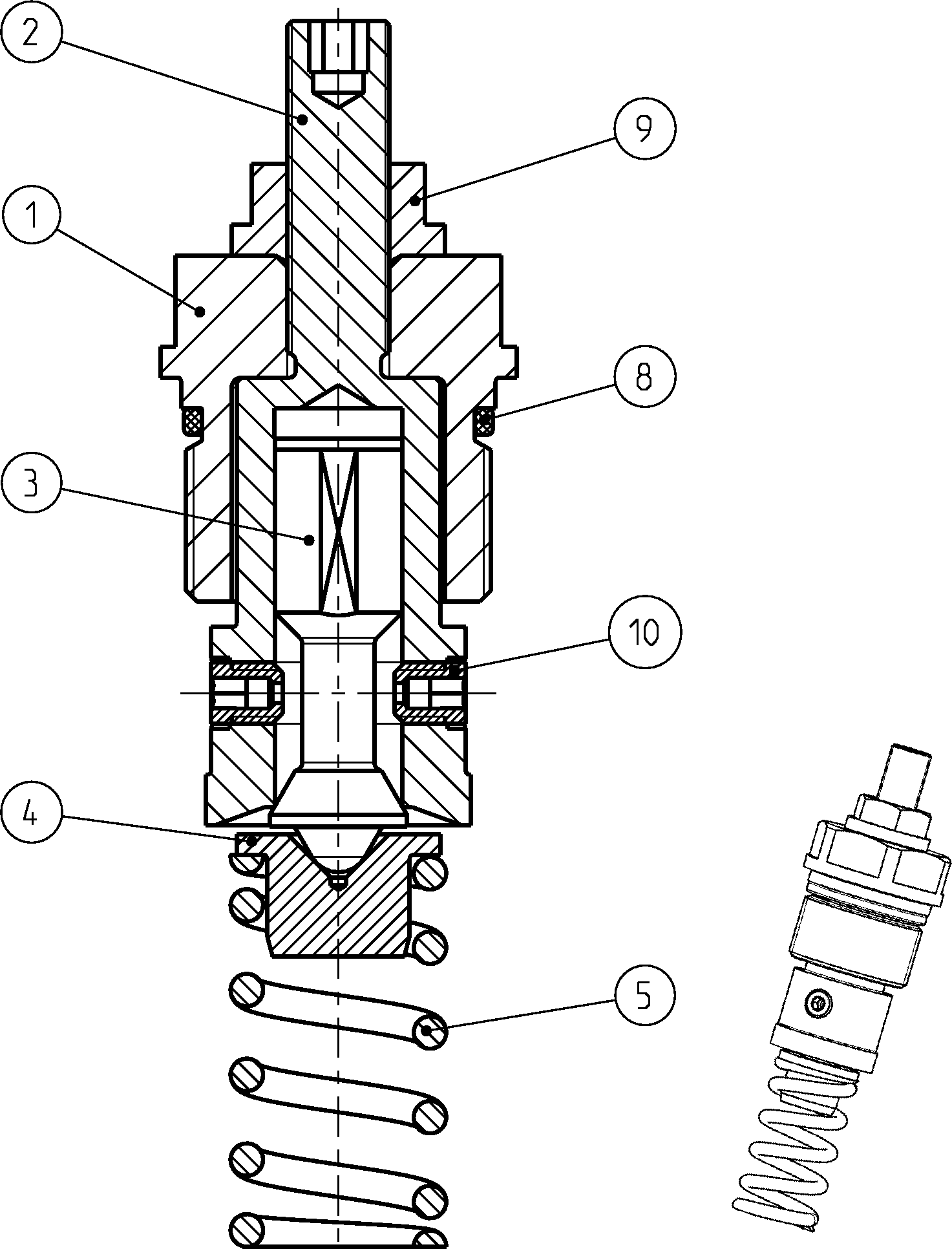 HYDRAULICZNY ZAWÓR UPUSTOWY — Rysunek
