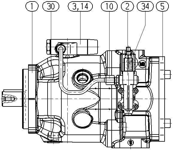 A A10VSO 71 LA7D/32R-VKD72U99 E — Rysunek