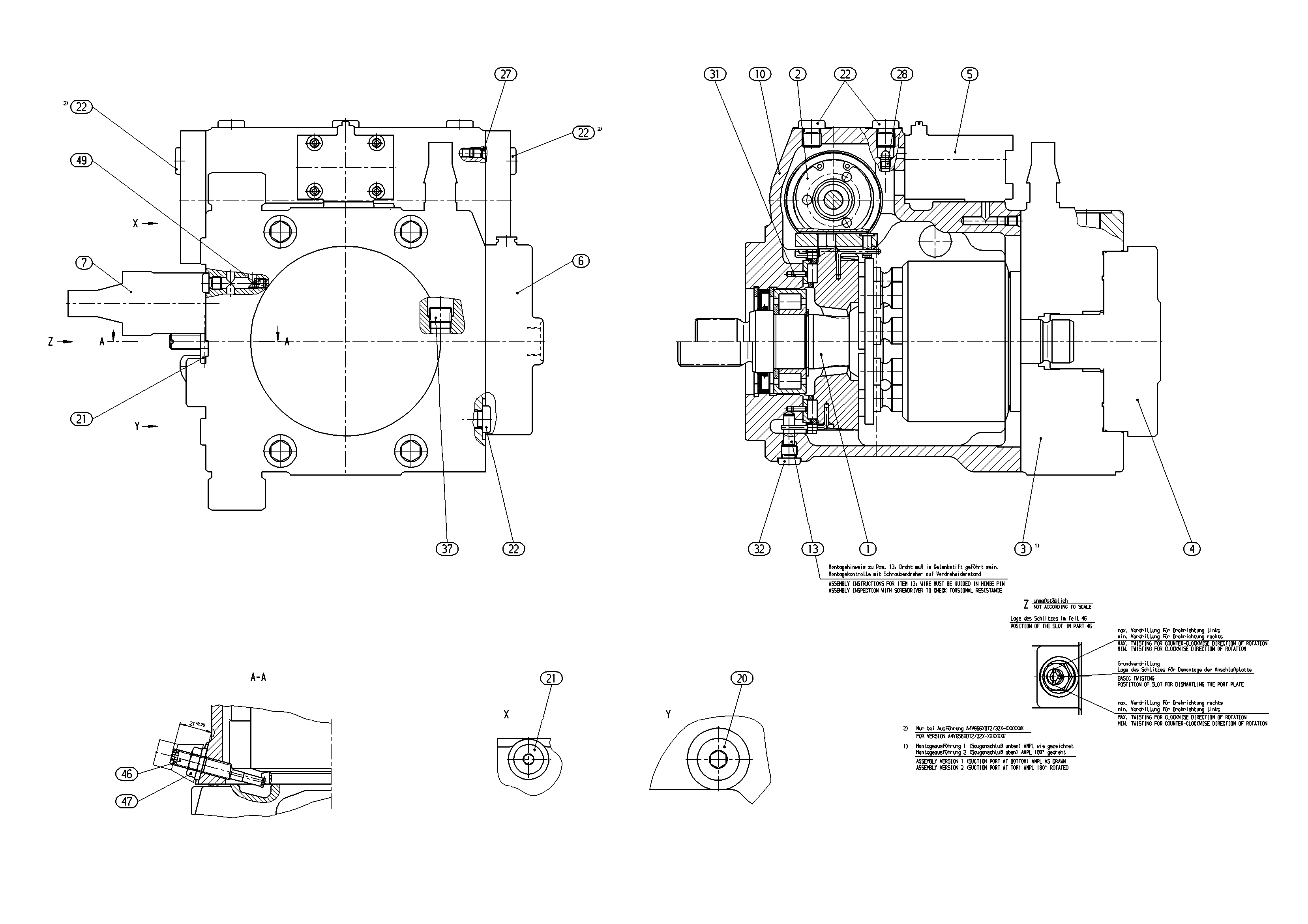 A4VG56EP2DT2/32L-NSC02F015KH — Rysunek