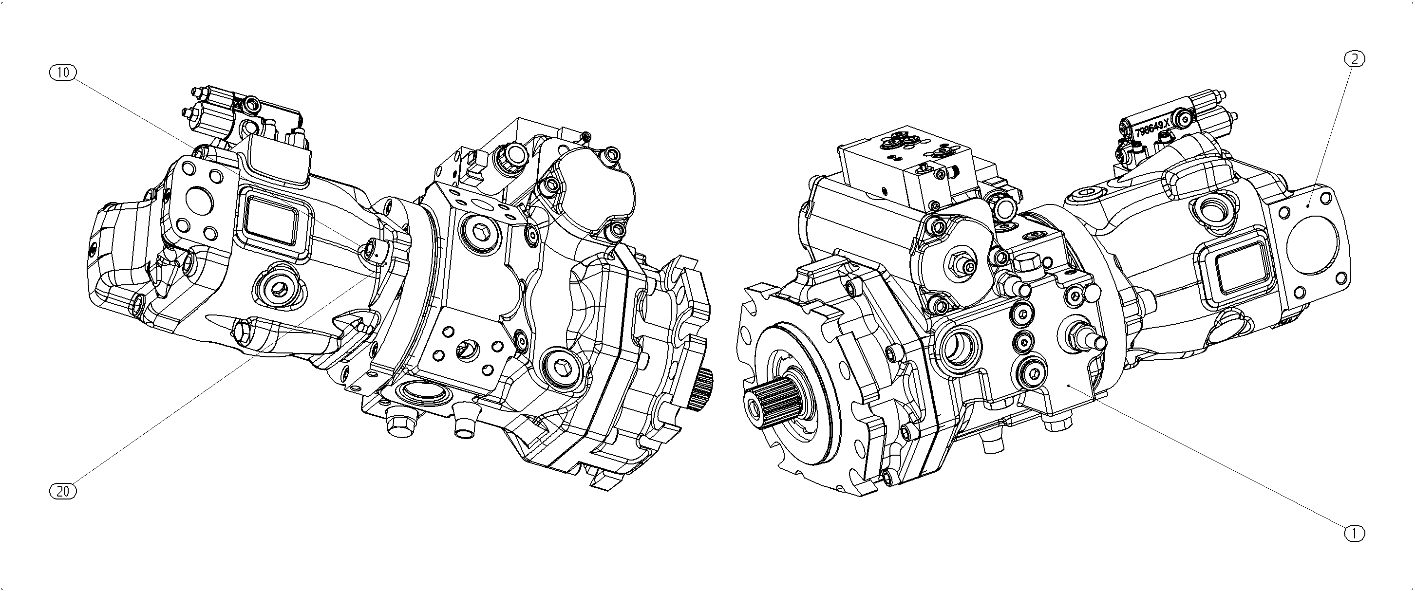 A4VG110DA1DP005/40+A10VO85DFR/53 — Rysunek