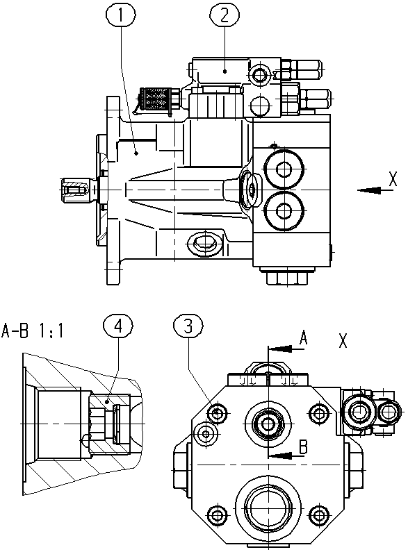 A A10VWO 28 DFR1/52W-VSC64N00 -S1213 — Rysunek