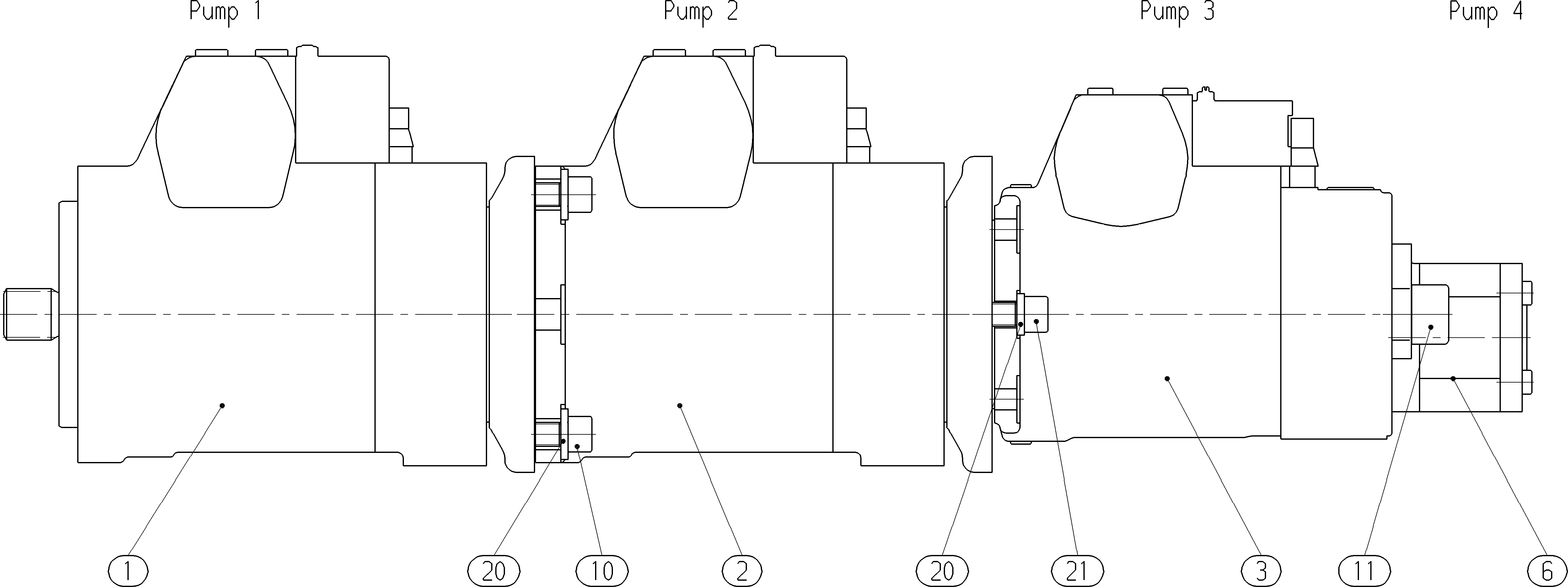 A4VG71EP4/32+A10VG45EP4/10+A10VG45EP4 — Rysunek