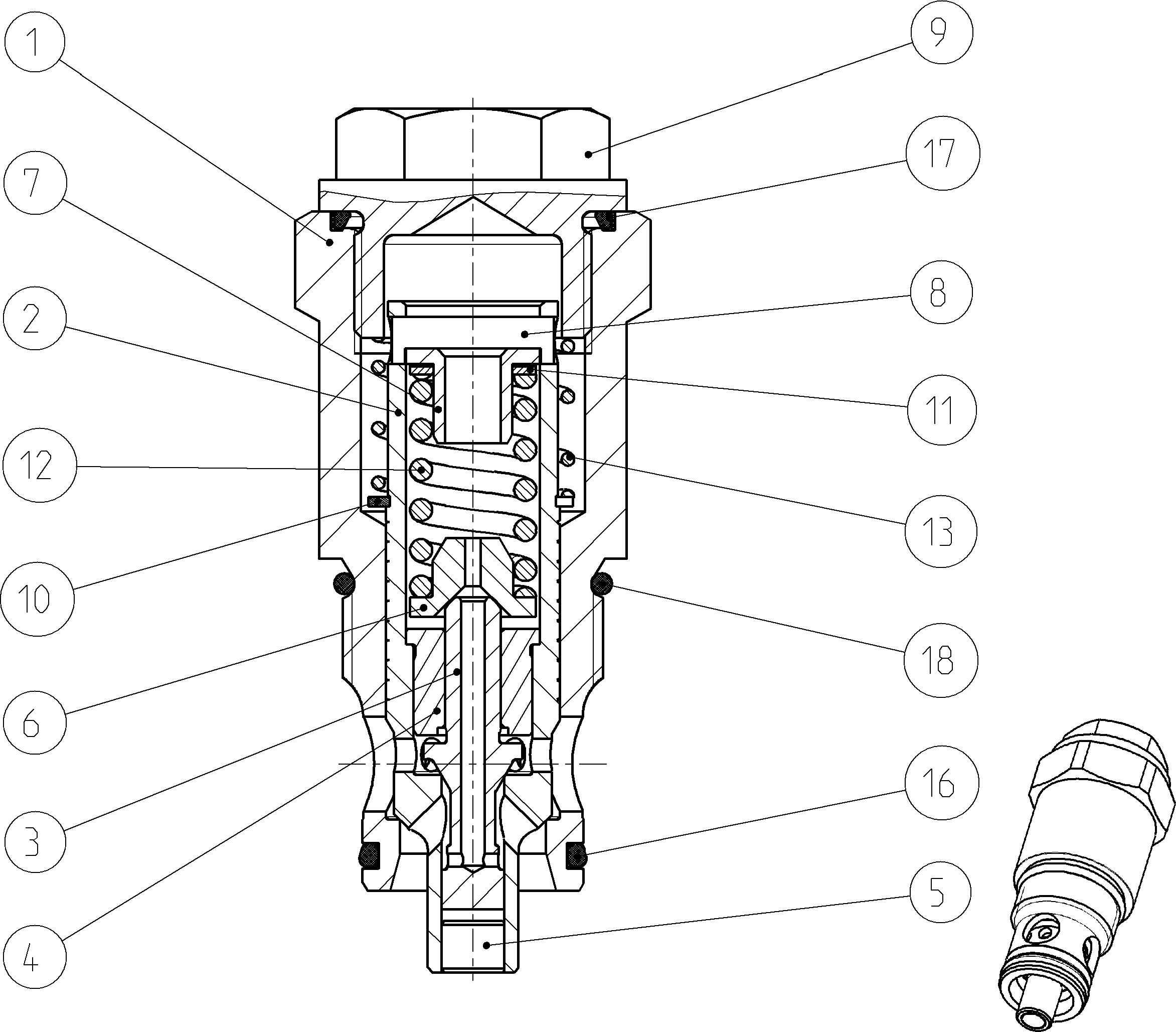 HYDRAULICZNY ZAWÓR UPUSTOWY — Rysunek