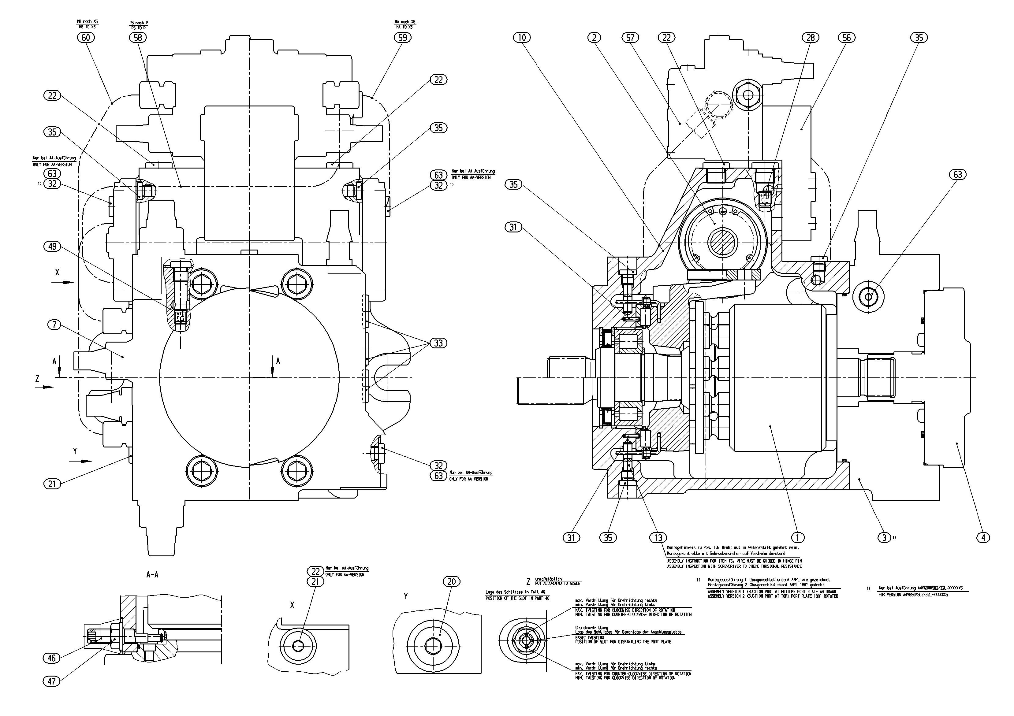 AA4VG90MSD2/32L-NSF52F001S-S — Rysunek