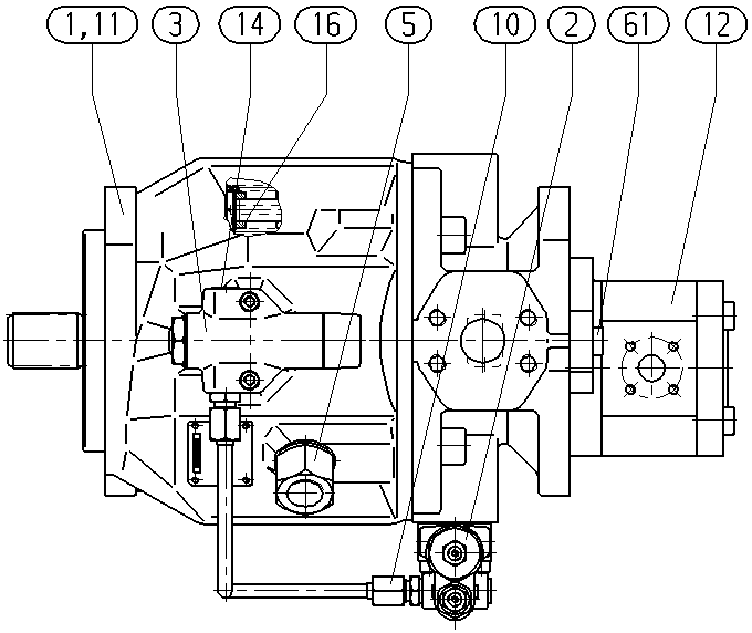 A A10V O 71 DFLR/31R-VSC42G40 -S2958 — Rysunek