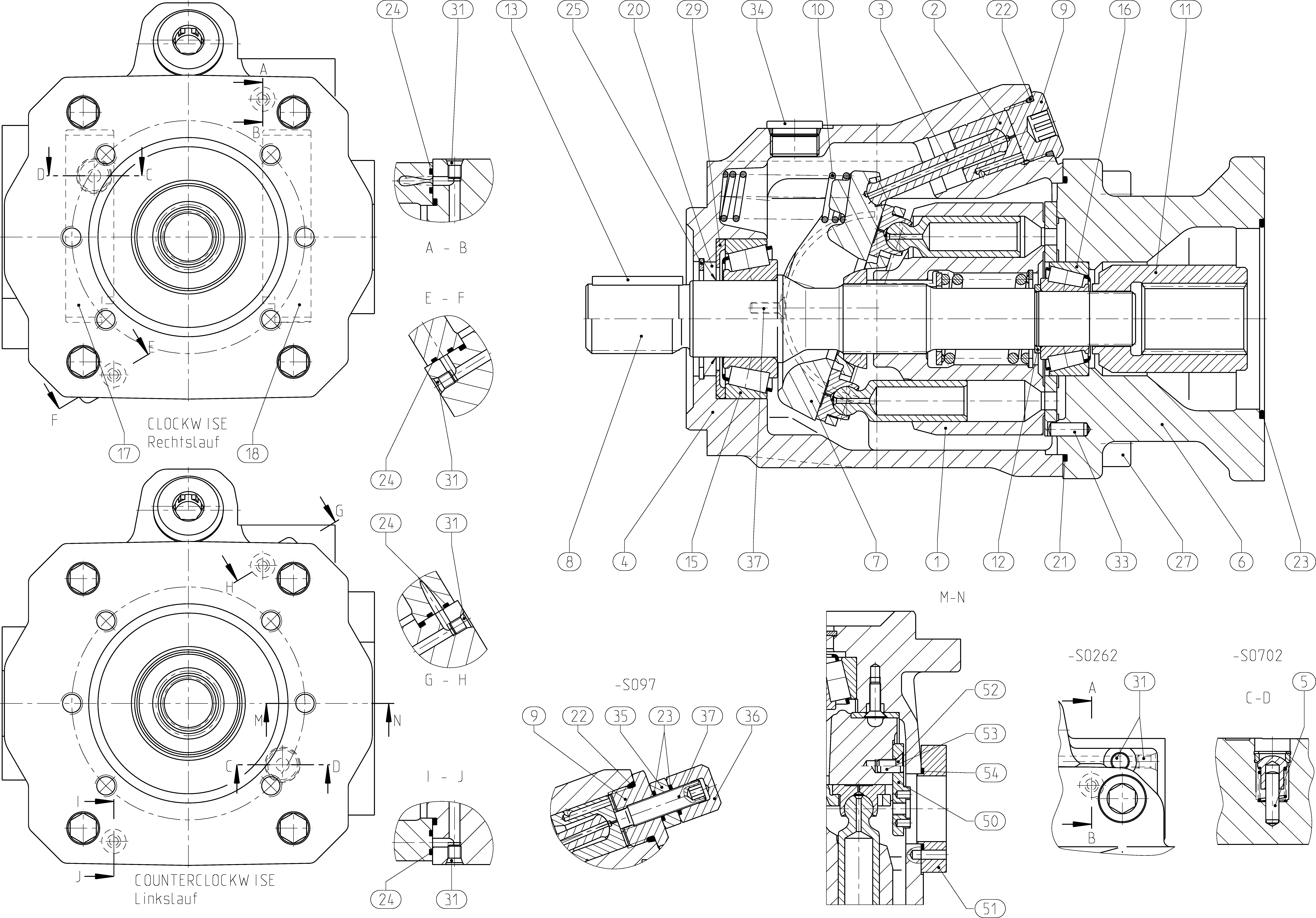 G A10V O 60 OV /52R-VWC73K04 LR -S2735 — Rysunek