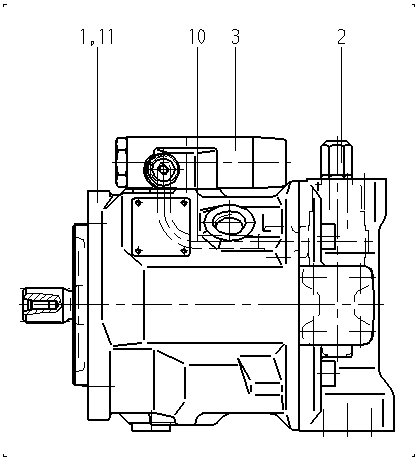 A A10V O 45 DFLR/31R-PSC62N00 -SO160 — Rysunek