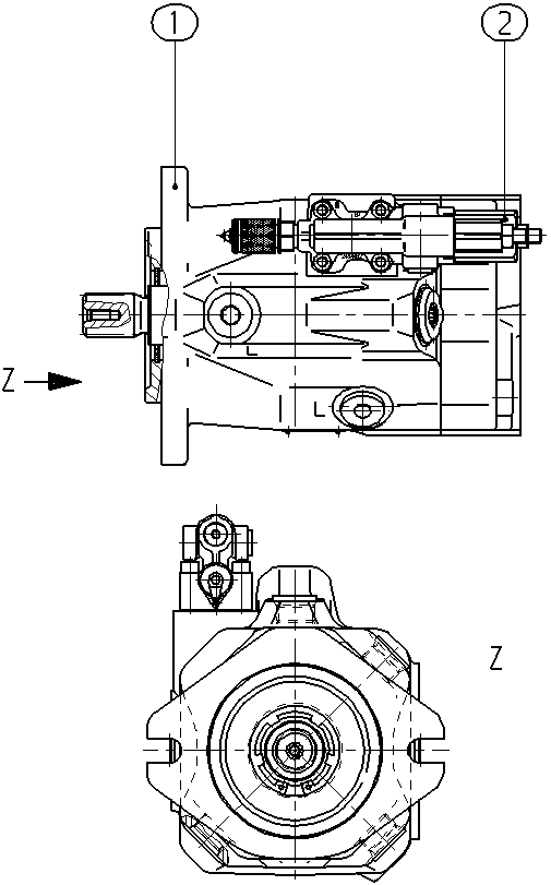 A A10V O 60 DFR1/52L-VUC11N00 -S2219 — Rysunek