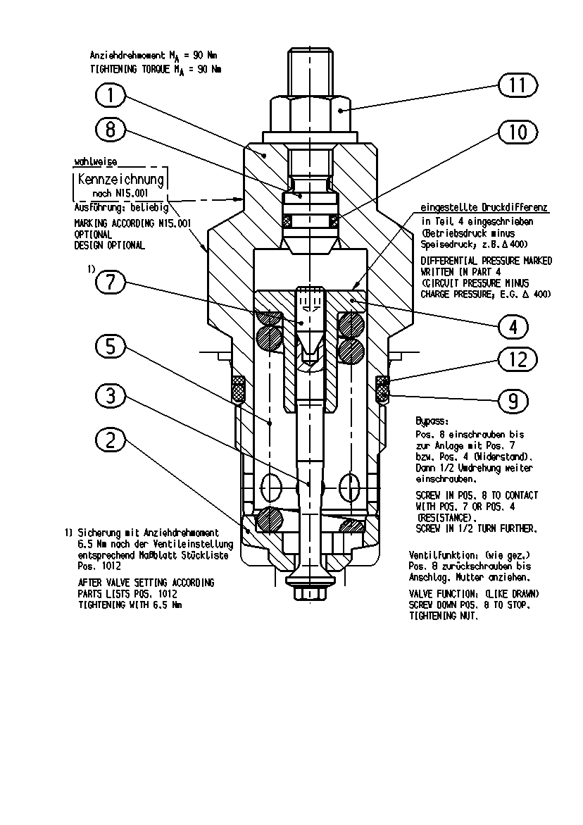 HYDRAULICZNY ZAWÓR UPUSTOWY — Rysunek