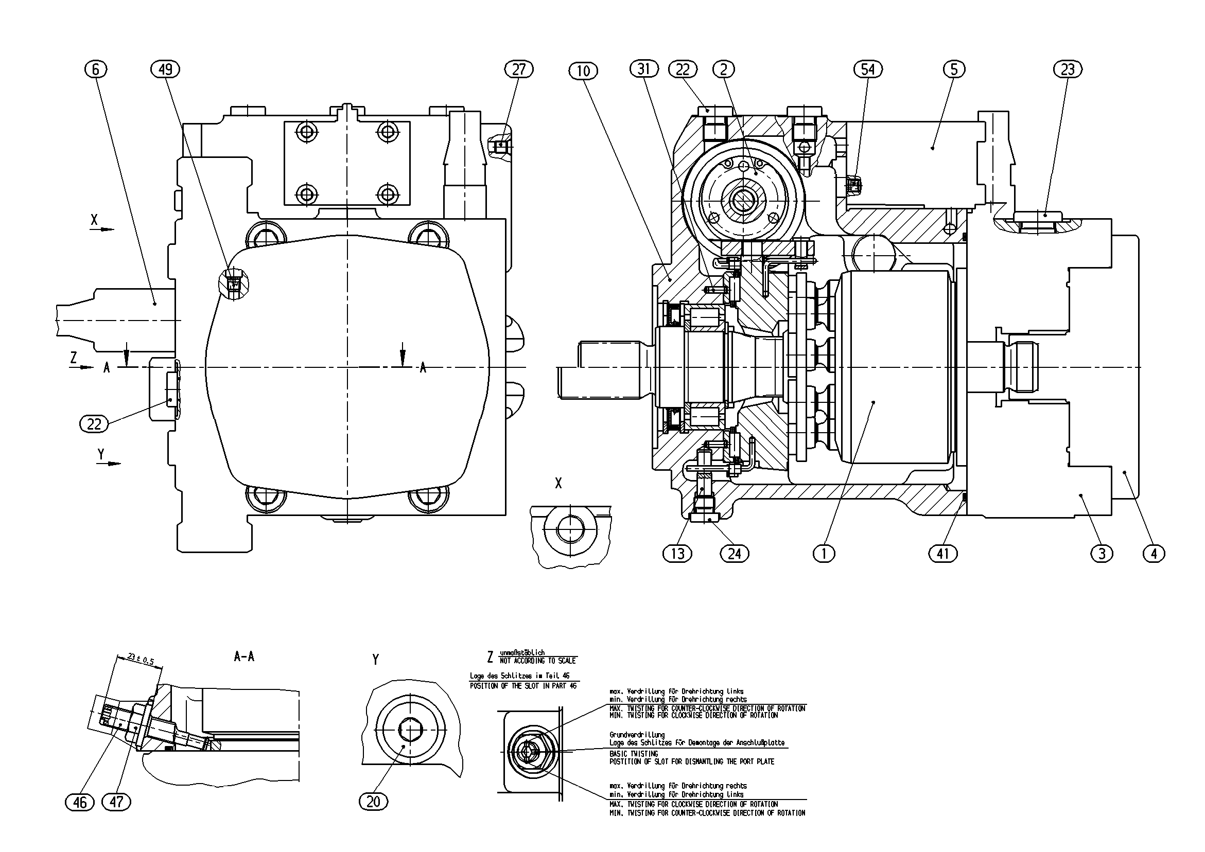 A10VG45HWD7/10R-NSC10F015S-S — Rysunek