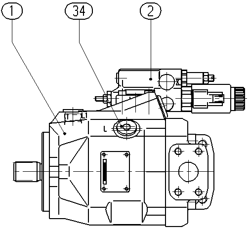 A A10V O 45ED 72/52L-VCC12N00P -S2764 — Rysunek
