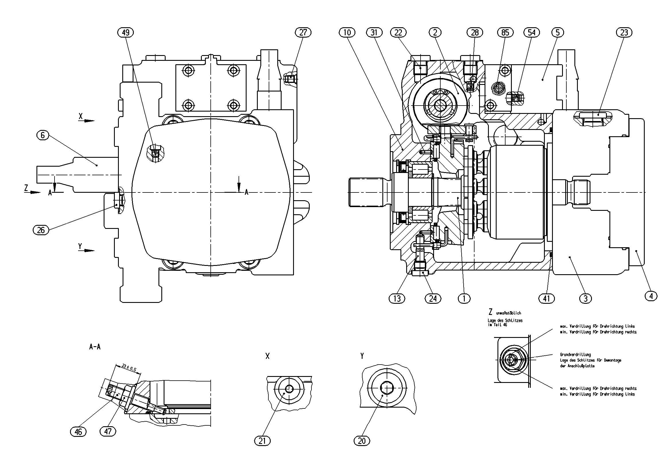 A10VG28DA1D4/10R-NSC10F025SH — Rysunek