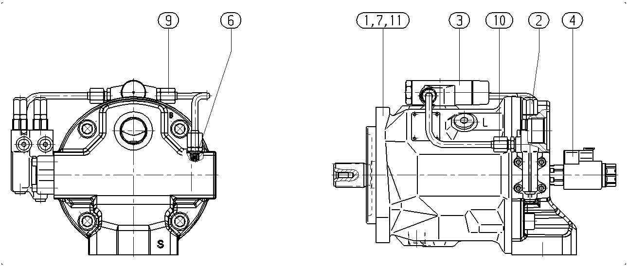 A A10V O 71 DFLR/31R-VSC46N00 -S1770 — Rysunek