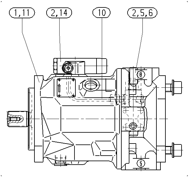 A A10V O 71 DFLR/31L-PSC62K07 -SO596 — Rysunek
