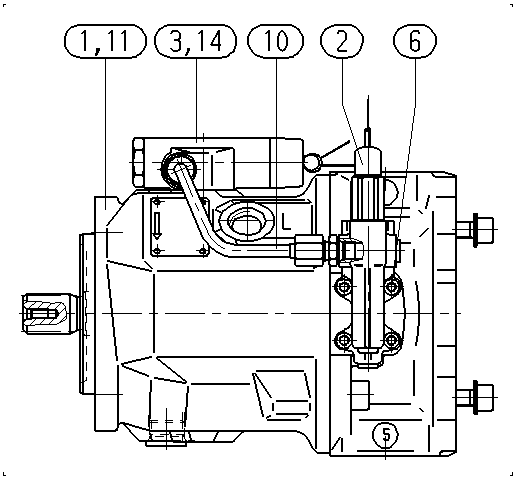 A A10V O 45 DFLR/31R-PSC62K01 -SO850 — Rysunek