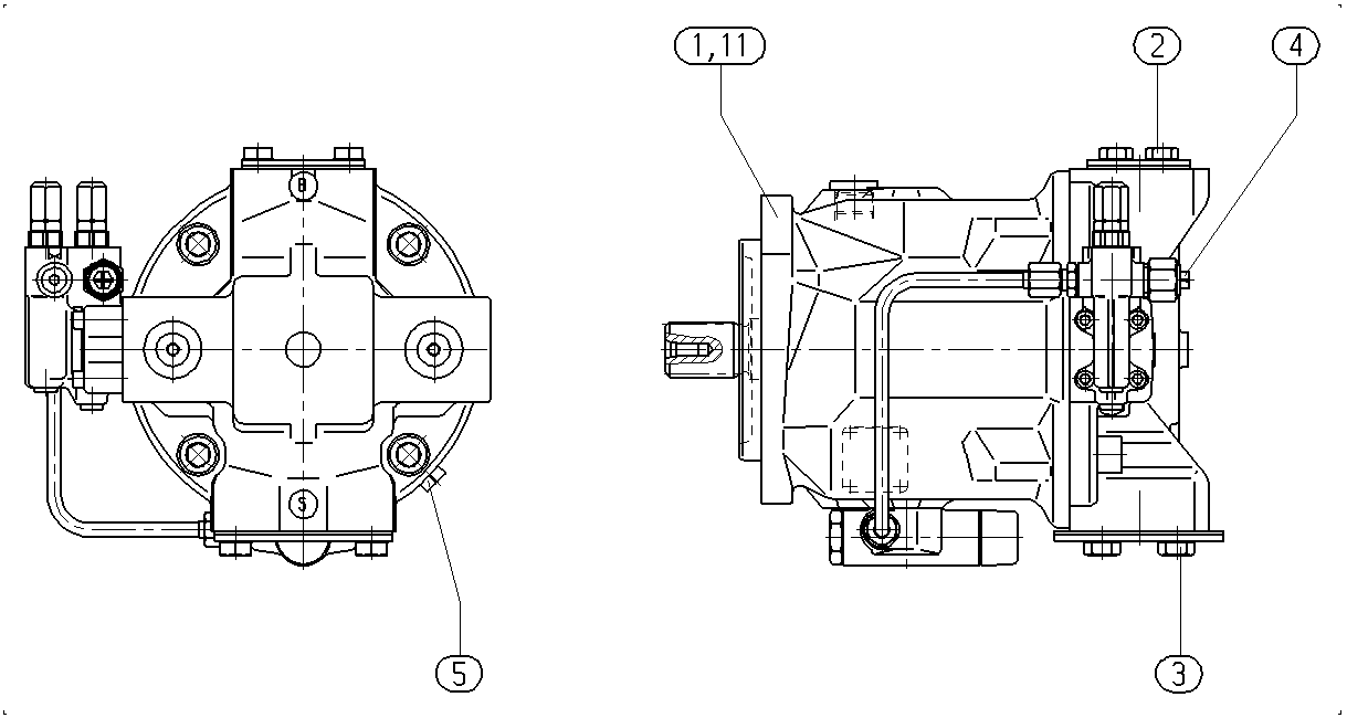 AL A10V O 71 DFLR/31R-PSC42N00 -S1335 — Rysunek